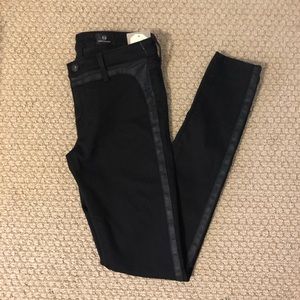 NWT AG Black Tuxedo Super Skinny Jeans